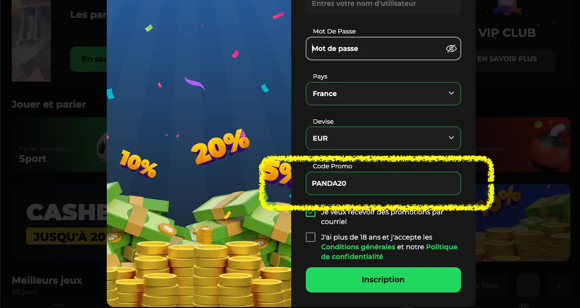 comment utiliser un code promo étape 2
