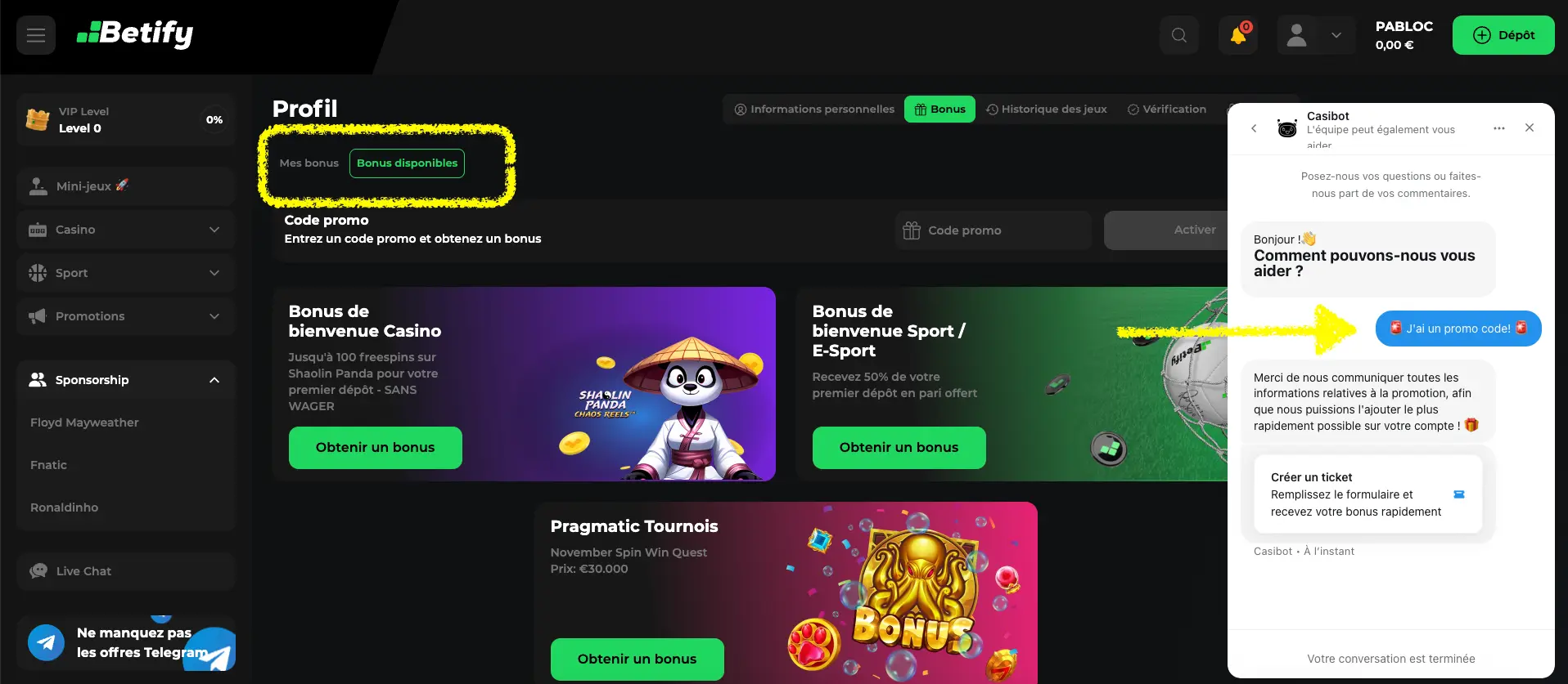 comment utiliser un code promo étape 4