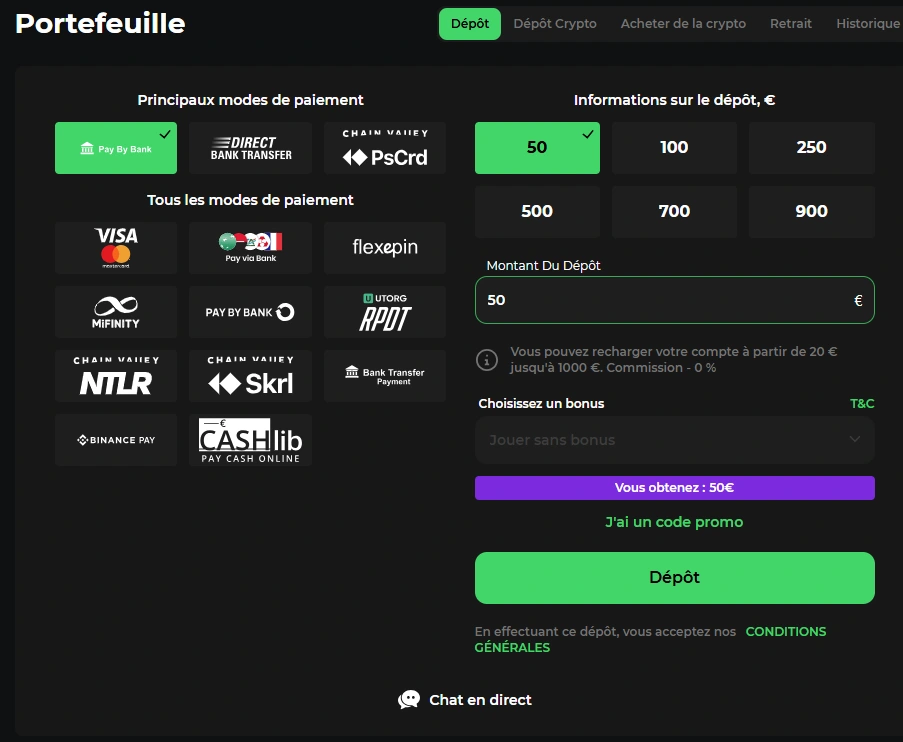 dépôt sur betify étape 4