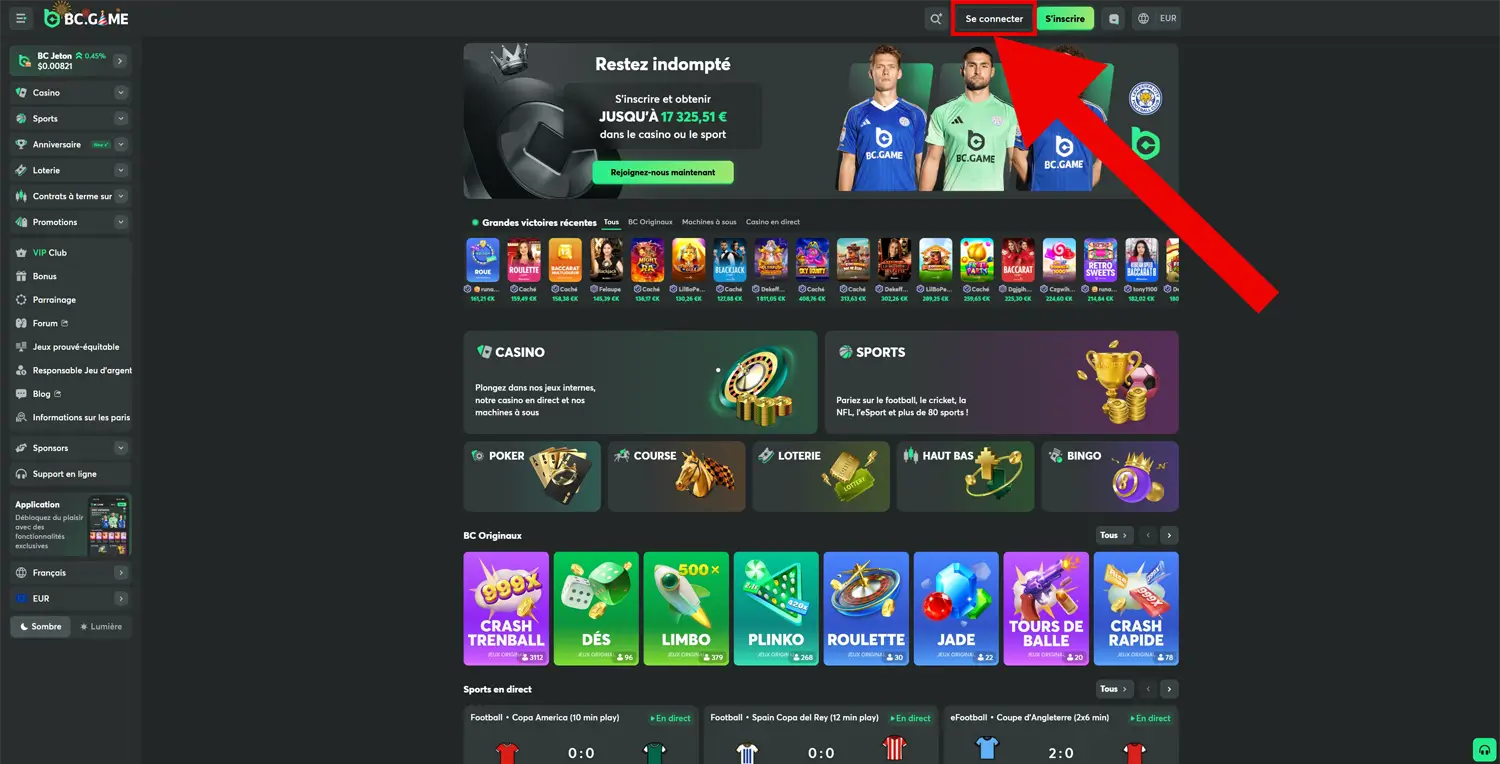 dépôt étape 1 bc game