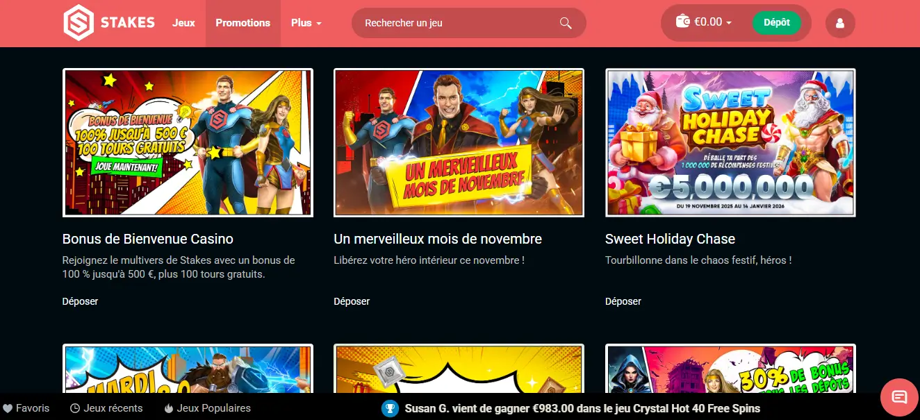 dépôt étape 1 stakes casino