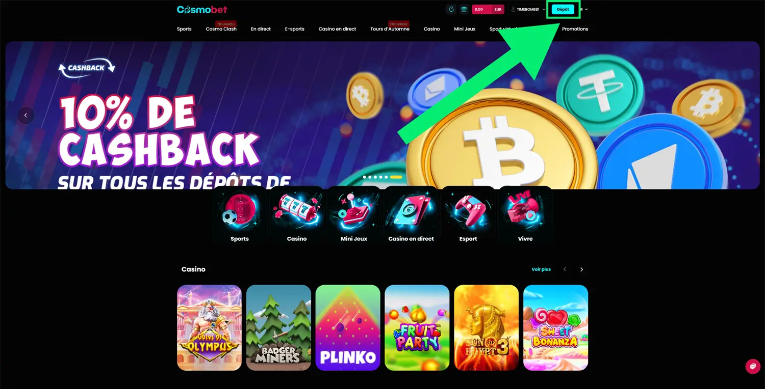 dépôt étape 2 cosmobet