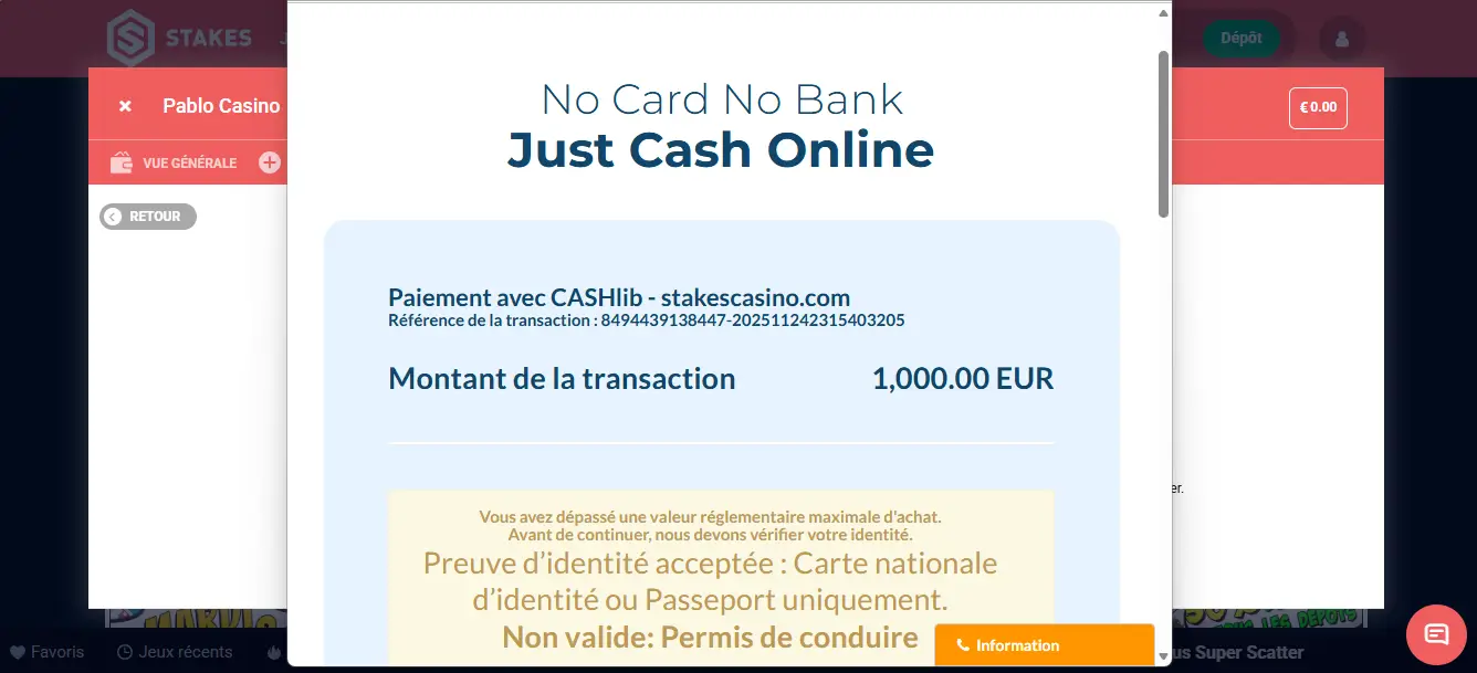 dépôt étape 3 stakes casino