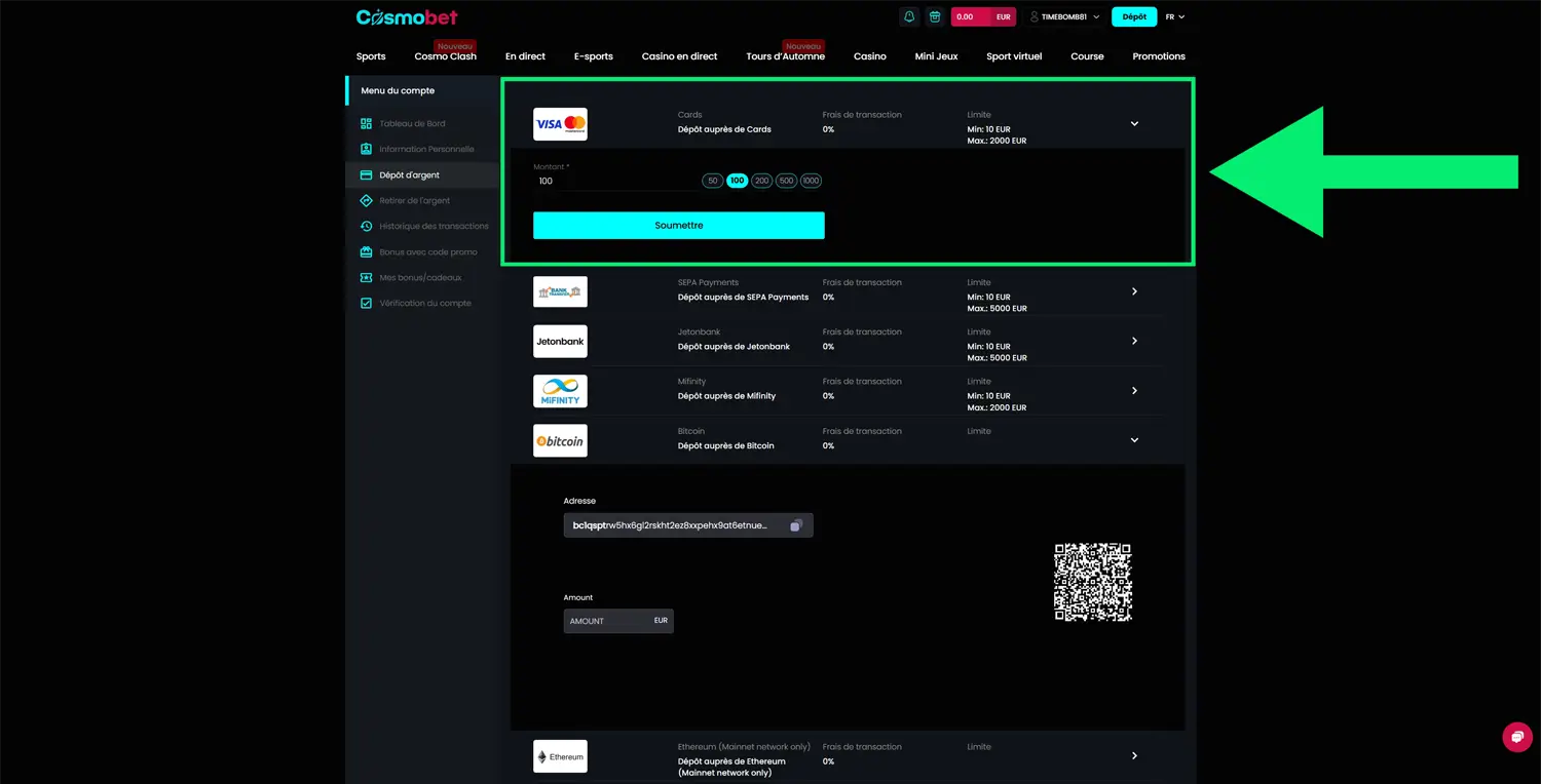 dépôt étape 4 cosmobet