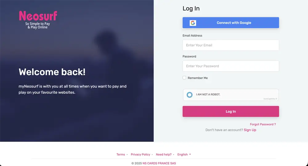 étape 2 inscription neosurf