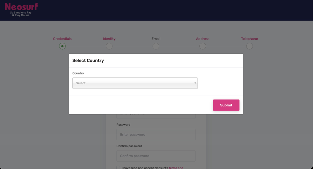 étape 3 inscription neosurf