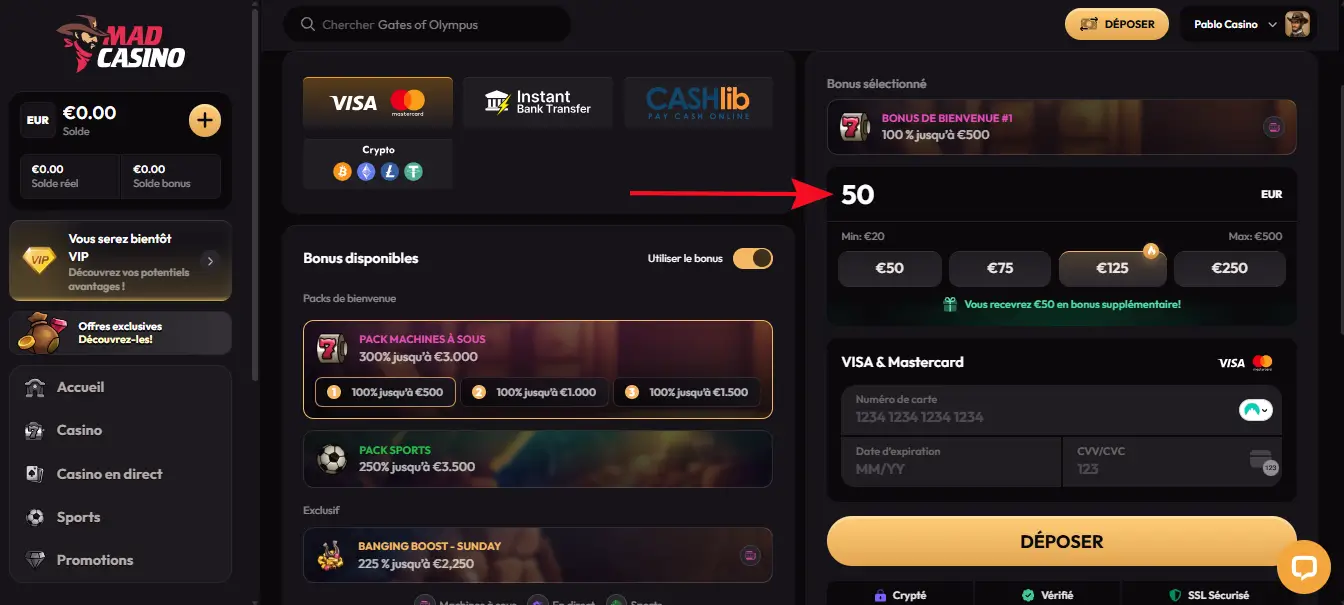 inscription étape 4 mad casino