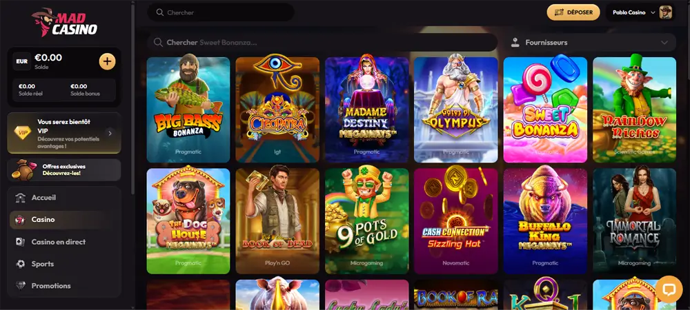 machines à sous mad casino