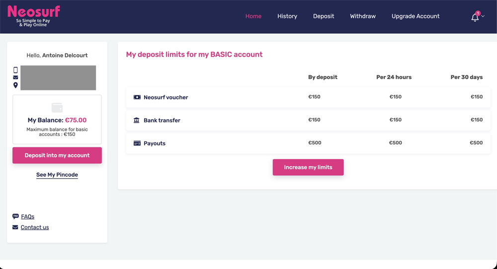 plateforme myneosurf