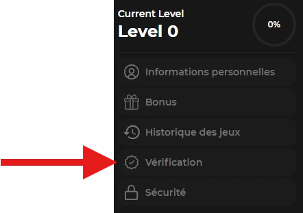 retrait sur betify étape 1