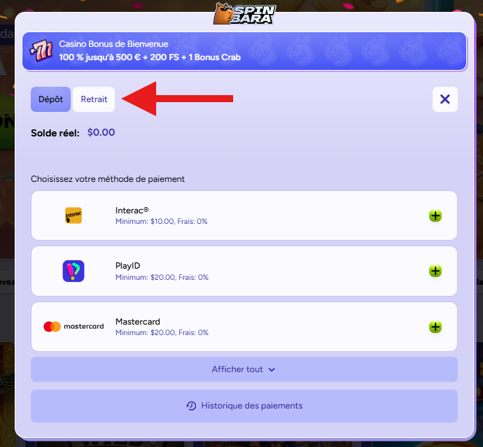 retrait étape 2 spinbara