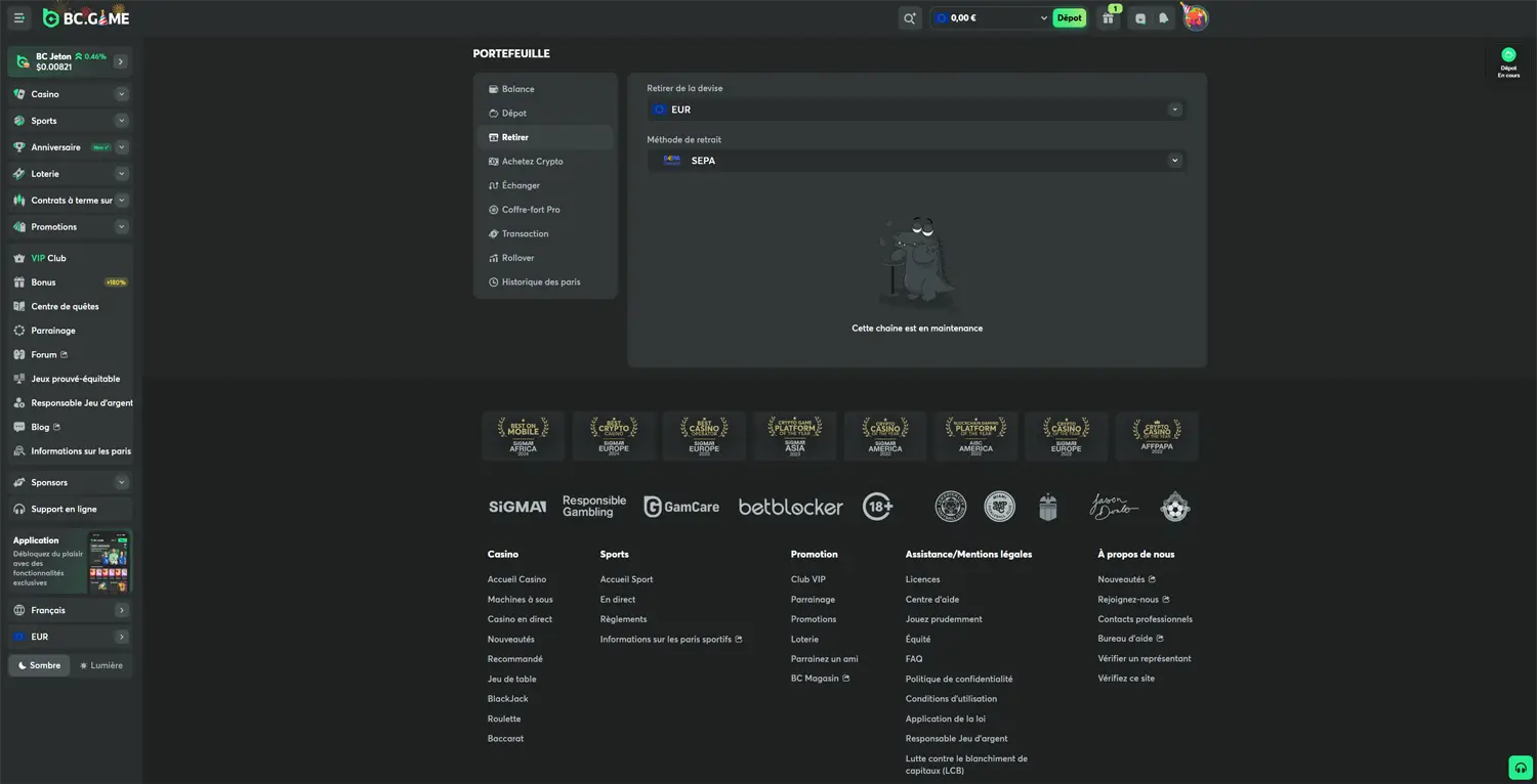 retrait étape 3 bc game