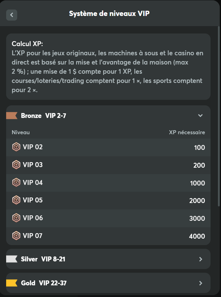 système vip bc game