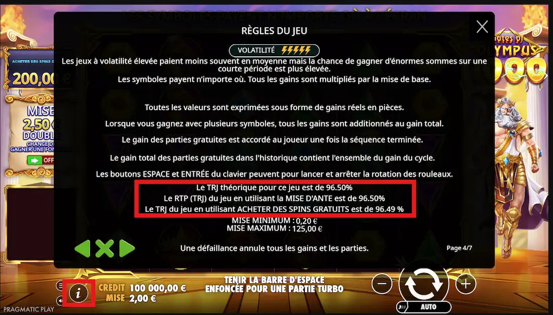 vérifier le rtp du jeu