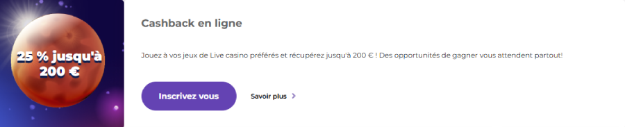 Bonus Cashback Live Alfcasino