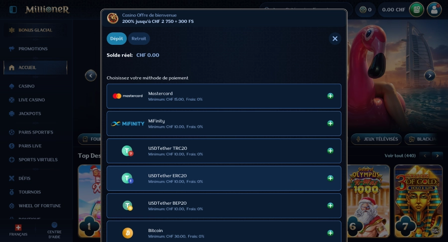 Dépôt avec PostFinance étape2