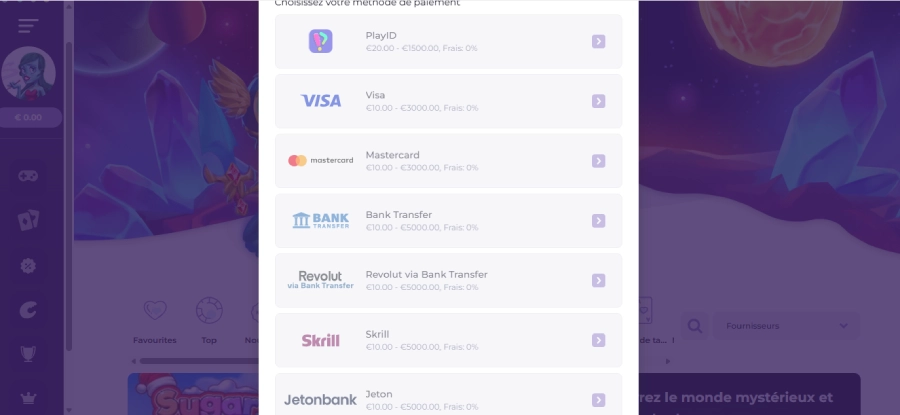 Faire un retrait sur Alfcasino étape3