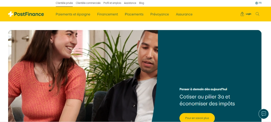 Interface web de PostFinance