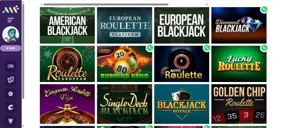 Jeux de table sur Alfcasino