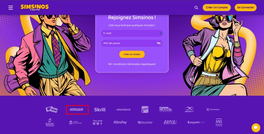 Neteller sur Simsinos