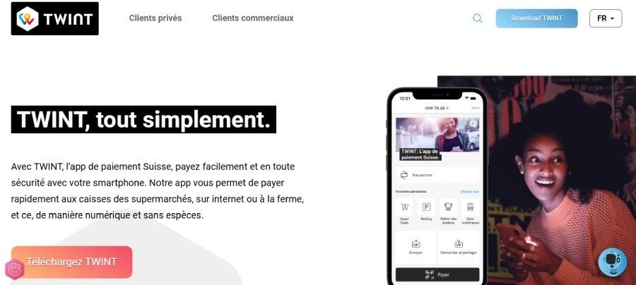 Page d'accueil Twint