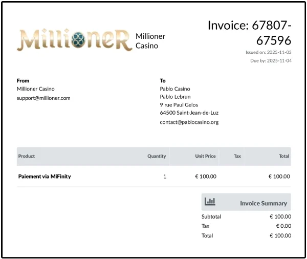 Retrait sur un des meilleurs casinos en ligne Belge étape3