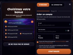 Screenshot des bonus de bienvenue d'Aphrodite Casino