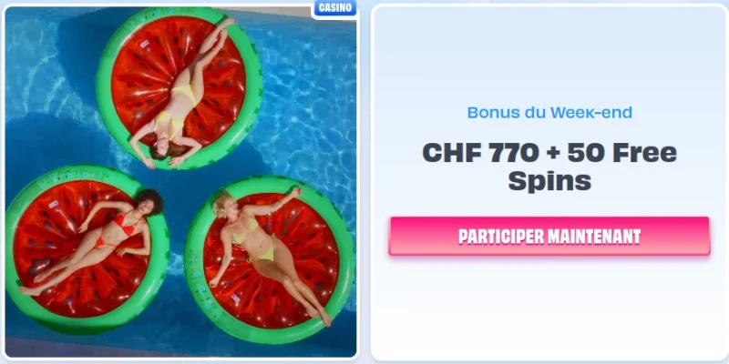 Bonus du week-end sur Onlyspins casino en ligne en Suisse. 