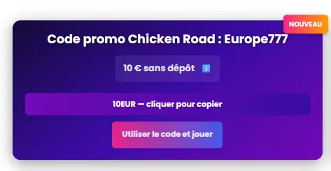 capture d'écran code promo europe777