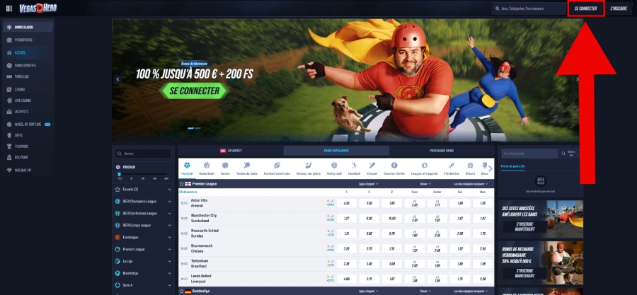 dépôt étape 1 VegasHero