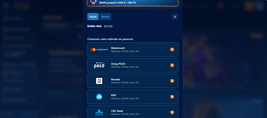 Faire un dépôt sur Dudespin étape 2