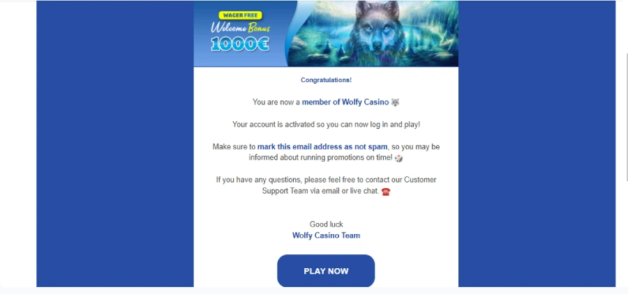 inscription étape 5 wolfy casino belgique