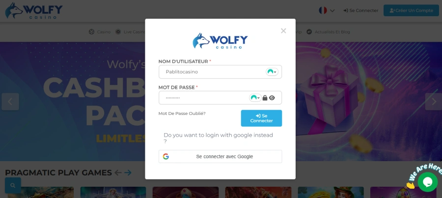 inscription étape 6 wolfy casino belgique