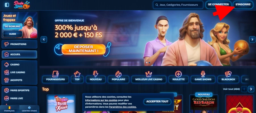 Inscription étape 1 Dudespin