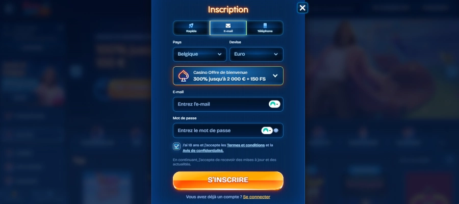 Inscription étape 2 Dudespin