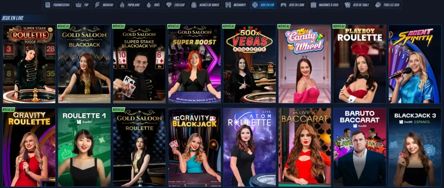 les jeux de casino en direct sur VegasHero