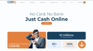 capture d'écran page d'accueil cashlib