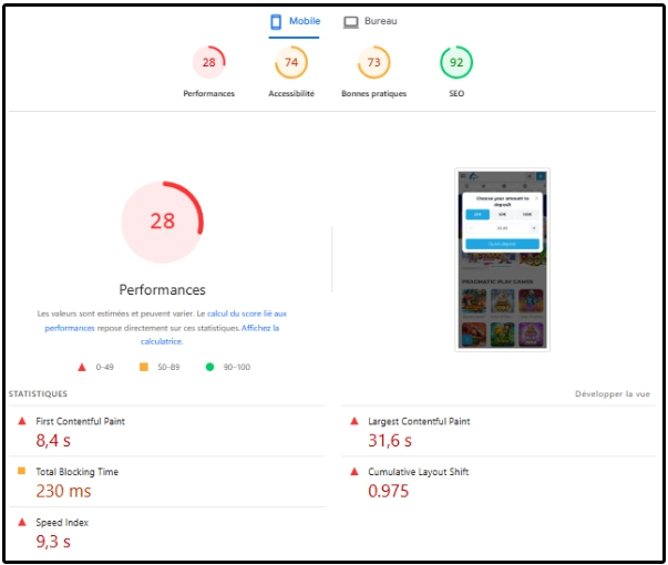 performance mobile Wolfy Casino Belgique