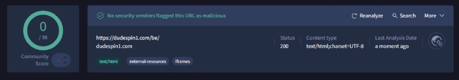 performance de sécurité sur Dudespin