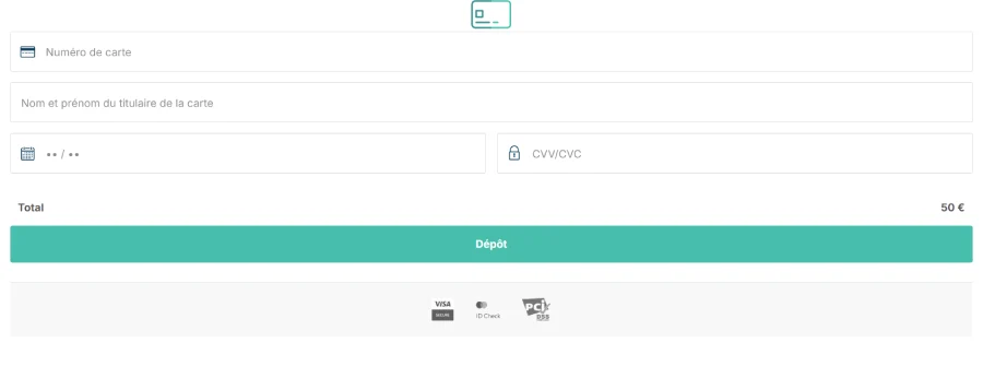 Capture d'écran validation du dépôt Mafia Casino