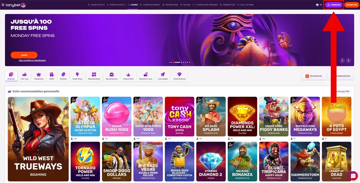 dépôt étape 1 tonybet canada