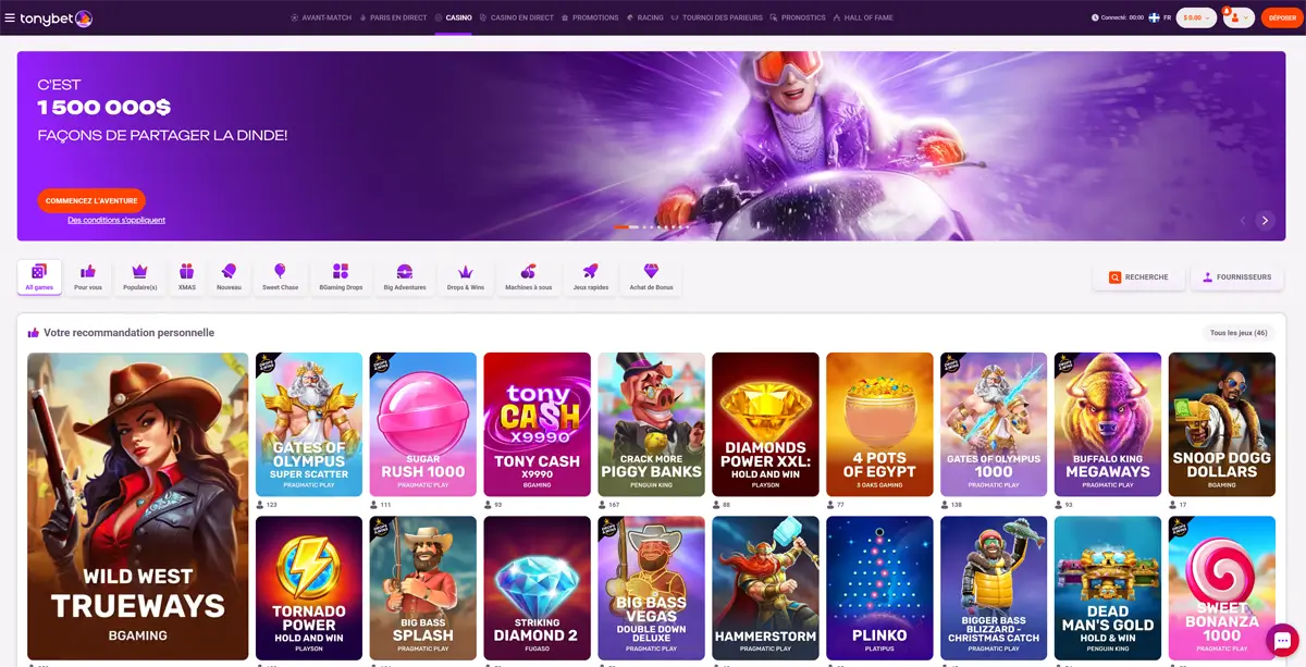 dépôt étape 2 tonybet canada