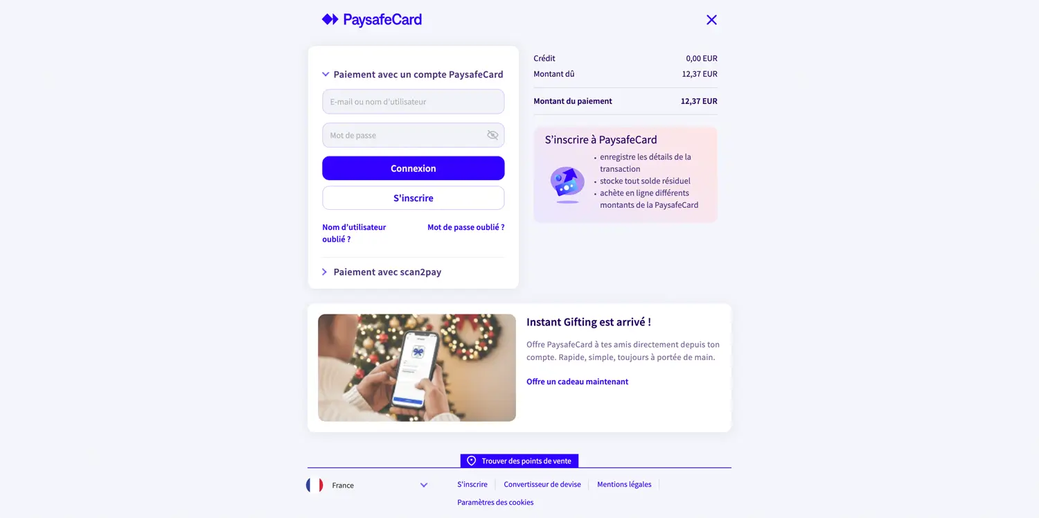 dépôt étape 5 paysafecard