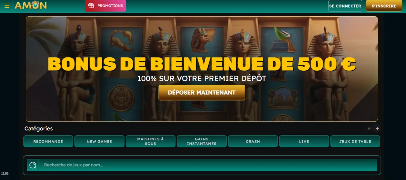 inscription étape 1 amon casino