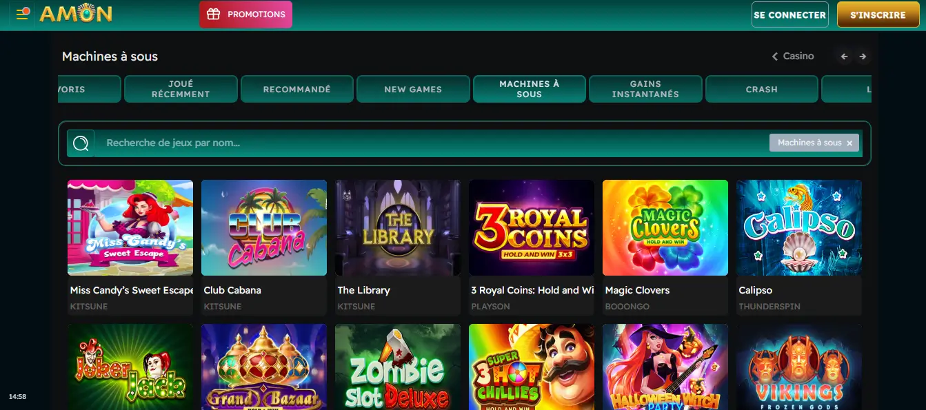 machines à sous amon casino