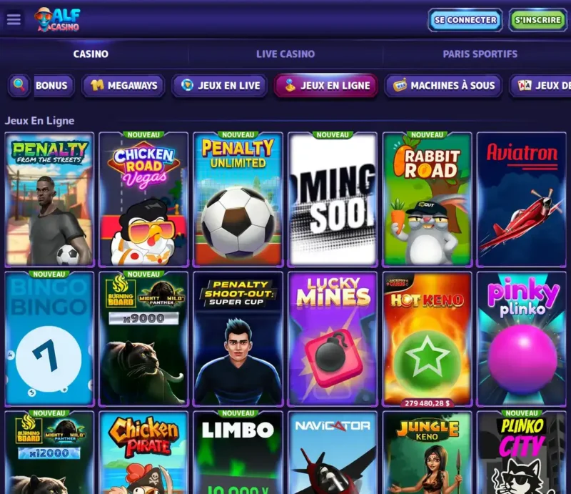 Les mini-jeux sur Alf Casino en ligne.