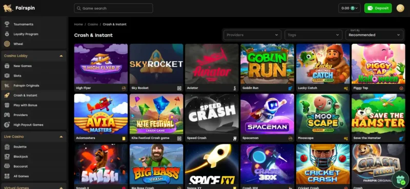 Les mini-jeux disponibles sur Fairspin casino en ligne au Canada.