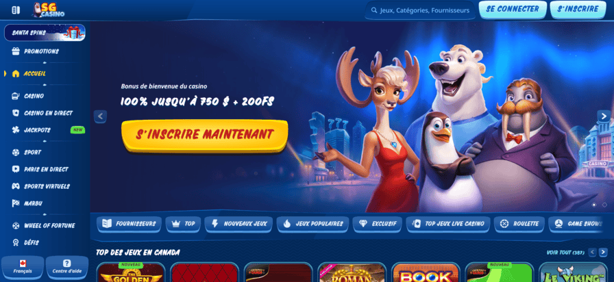 page d'accueil sg casino canada