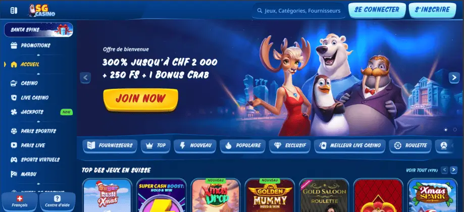 page d'accueil suisse sg casino