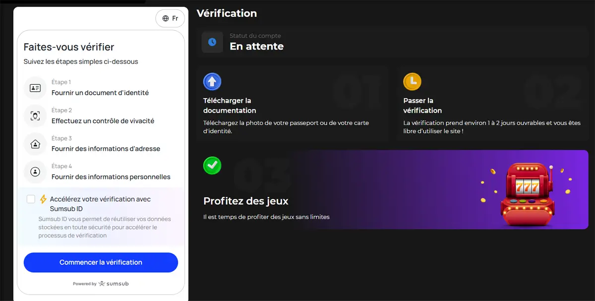 retrait étape 1 bitcoin casino